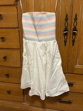 Abercrombie Dress strapless tube top rainbow full skirt new size small